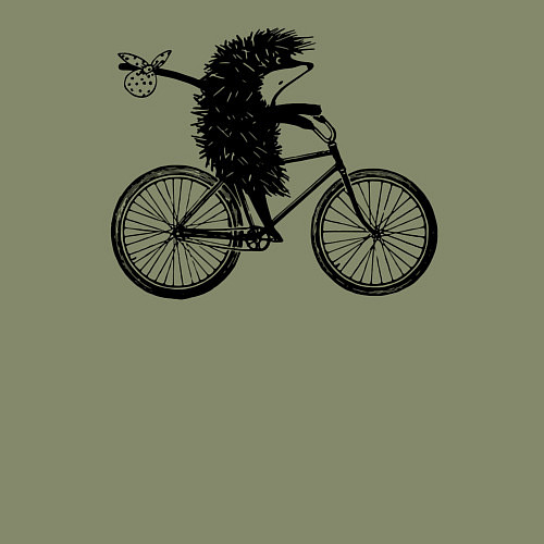 Мужской свитшот Ежик на велосипеде / Авокадо – фото 3