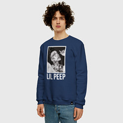 Свитшот хлопковый мужской Lil Peep: White Style, цвет: тёмно-синий — фото 2