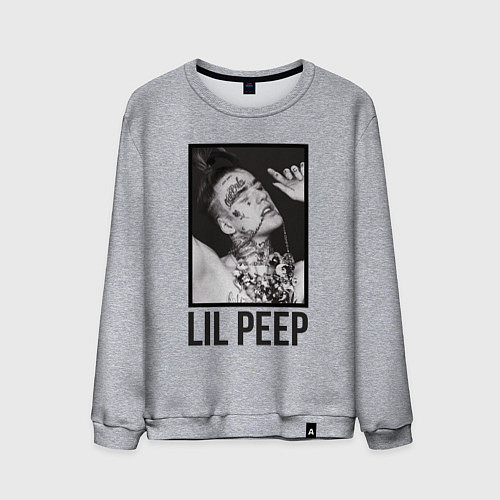 Мужской свитшот Lil Peep: Black Style / Меланж – фото 1