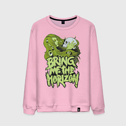 Свитшот хлопковый мужской Bring Me The Horizon: Green Girl, цвет: светло-розовый