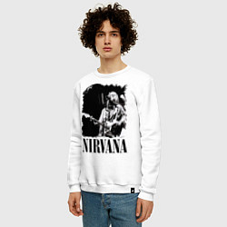 Свитшот хлопковый мужской Black Nirvana, цвет: белый — фото 2