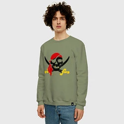 Свитшот хлопковый мужской Пиратская футболка, цвет: авокадо — фото 2