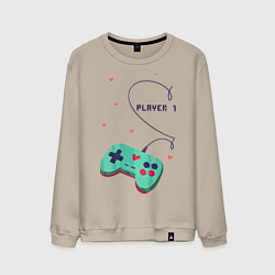 Свитшот хлопковый мужской Perfect Team: Player 2, цвет: миндальный