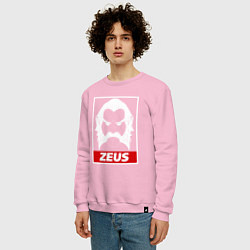Свитшот хлопковый мужской Zeus Poster, цвет: светло-розовый — фото 2