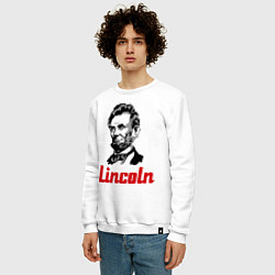 Свитшот хлопковый мужской Abraham Lincoln, цвет: белый — фото 2
