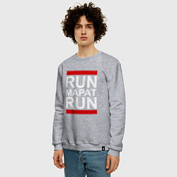 Свитшот хлопковый мужской Run Марат Run, цвет: меланж — фото 2
