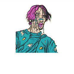 Свитшот хлопковый мужской Lil Peep: Zombie Face, цвет: белый — фото 2