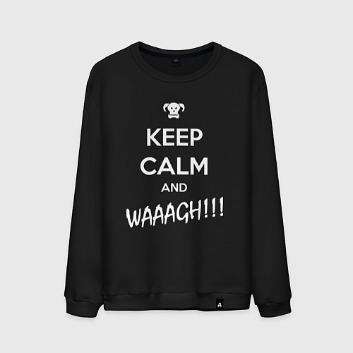 Мужской свитшот Keep Calm & WAAAGH / Черный – фото 1