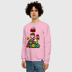 Свитшот хлопковый мужской Super Mario, цвет: светло-розовый — фото 2