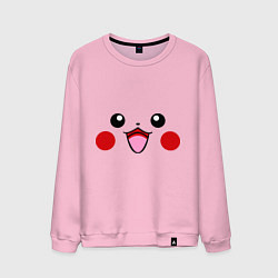 Свитшот хлопковый мужской Happy Pikachu, цвет: светло-розовый