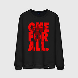 Свитшот хлопковый мужской Один за всех, цвет: черный