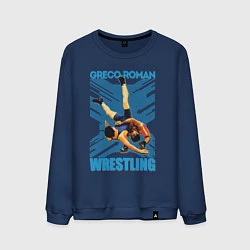 Свитшот хлопковый мужской Greco-roman wrestling, цвет: тёмно-синий