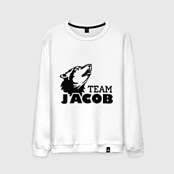 Свитшот хлопковый мужской Jacob team logo, цвет: белый
