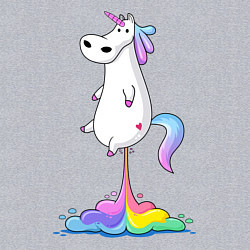 Свитшот хлопковый мужской Взлет единорога, цвет: меланж — фото 2