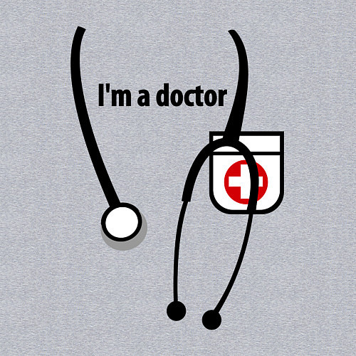 Мужской свитшот I m doctor / Меланж – фото 3