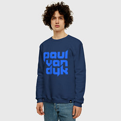 Свитшот хлопковый мужской Paul van Dyk: Filled, цвет: тёмно-синий — фото 2