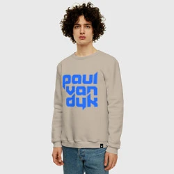 Свитшот хлопковый мужской Paul van Dyk: Filled, цвет: миндальный — фото 2
