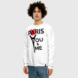 Свитшот хлопковый мужской Paris: You & me, цвет: белый — фото 2