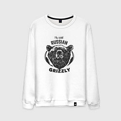 Свитшот хлопковый мужской Russian Grizzly, цвет: белый