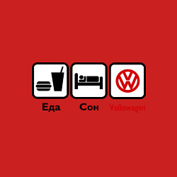Свитшот хлопковый мужской Еда, сон и Volkswagen, цвет: красный — фото 2