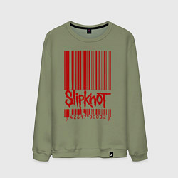 Свитшот хлопковый мужской Slipknot: barcode, цвет: авокадо