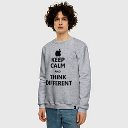 Свитшот хлопковый мужской Keep Calm & Think Different, цвет: меланж — фото 2