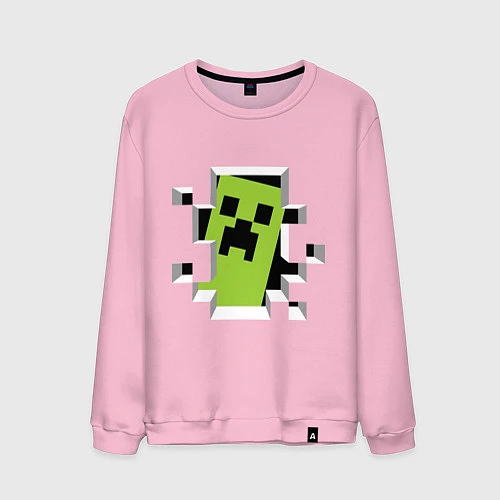 Мужской свитшот Crash Minecraft / Светло-розовый – фото 1