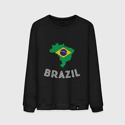 Свитшот хлопковый мужской Brazil Country, цвет: черный