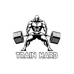 Свитшот хлопковый мужской Train hard тренируйся усердно, цвет: белый — фото 2