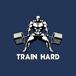 Свитшот хлопковый мужской Train hard тренируйся усердно, цвет: тёмно-синий — фото 2