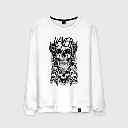 Свитшот хлопковый мужской Slayer Skulls, цвет: белый