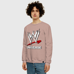 Свитшот хлопковый мужской WWE universe, цвет: пыльно-розовый — фото 2