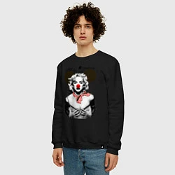 Свитшот хлопковый мужской Мадонна клоун, цвет: черный — фото 2
