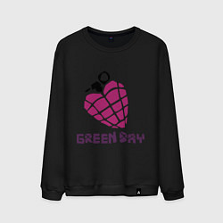 Свитшот хлопковый мужской Green Day is love, цвет: черный