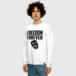 Свитшот хлопковый мужской Freedom forever, цвет: белый — фото 2