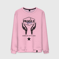 Свитшот хлопковый мужской Fragile Express, цвет: светло-розовый