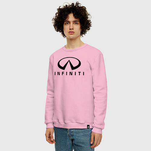 Мужской свитшот Infiniti logo / Светло-розовый – фото 3