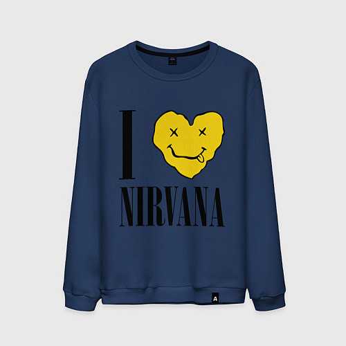 Мужской свитшот I love Nirvana / Тёмно-синий – фото 1
