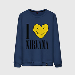 Свитшот хлопковый мужской I love Nirvana, цвет: тёмно-синий