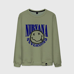 Свитшот хлопковый мужской Nevermind Nirvana, цвет: авокадо