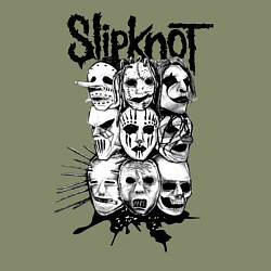 Свитшот хлопковый мужской Slipknot Faces, цвет: авокадо — фото 2