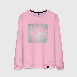 Свитшот хлопковый мужской System of a Down, цвет: светло-розовый