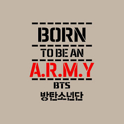 Свитшот хлопковый мужской Born to be an ARMY BTS, цвет: миндальный — фото 2