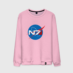 Свитшот хлопковый мужской NASA N7, цвет: светло-розовый