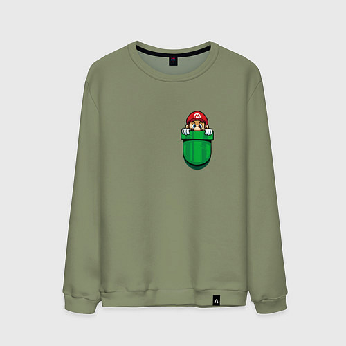 Мужской свитшот Марио в кармане / Авокадо – фото 1