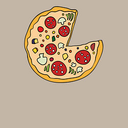 Свитшот хлопковый мужской Пицца парная, цвет: миндальный — фото 2
