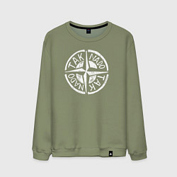 Свитшот хлопковый мужской Taknado Stone Island, цвет: авокадо