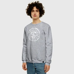 Свитшот хлопковый мужской Taknado Stone Island, цвет: меланж — фото 2