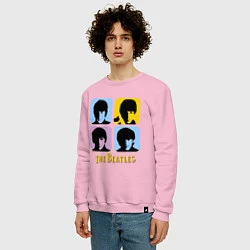 Свитшот хлопковый мужской The Beatles: pop-art, цвет: светло-розовый — фото 2