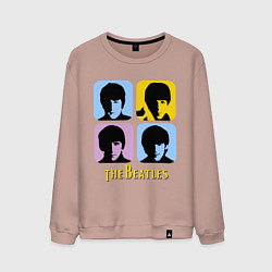 Свитшот хлопковый мужской The Beatles: pop-art, цвет: пыльно-розовый